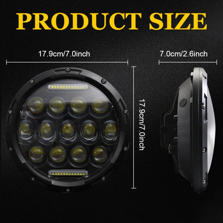 2 PCS 7 inch DC10-48V 36W 6000K Harley Motorcycle Headlight with 12 SMD-5630-LED Lamps and 12 Crystal Lamp Beads(White Light) - Work Lights by PMC TechLife | Online Shopping South Africa | PMC TechLife | Buy Now Pay Later Mobicred