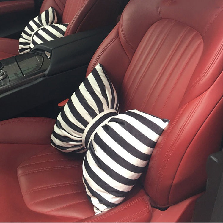 Classical Stripe Bowknot Style Breathable Car Waist Pillow Back Cushion, Size: 35*45cm - Seat Accessories by PMC Jewellery | Online Shopping South Africa | PMC Jewellery | Buy Now Pay Later Mobicred
