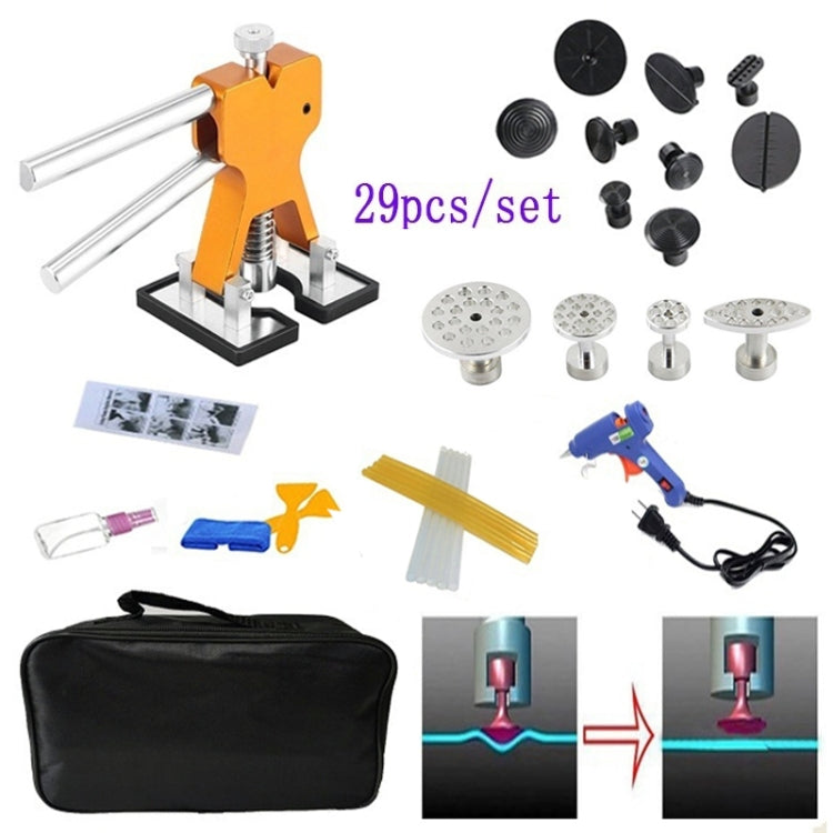 29 in 1 Auto Car Dent Lifter-Glue Puller Aluminium Alloy Tab Bodywork Repair Tools Kit, with 20W Glue Gun, US Plug or EU Plug - Hand Tool Sets by PMC TechLife | Online Shopping South Africa | PMC TechLife | Buy Now Pay Later Mobicred