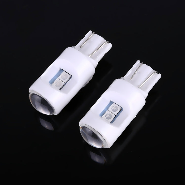 2 PCS T10 / W5W / 194 DC 12V 1.2W 6LEDs SMD-3030 Car Reading Lamp Clearance Light, with Projector Lens Light(Ice Blue Light) - free shipping - PMC TechLife - Order now!