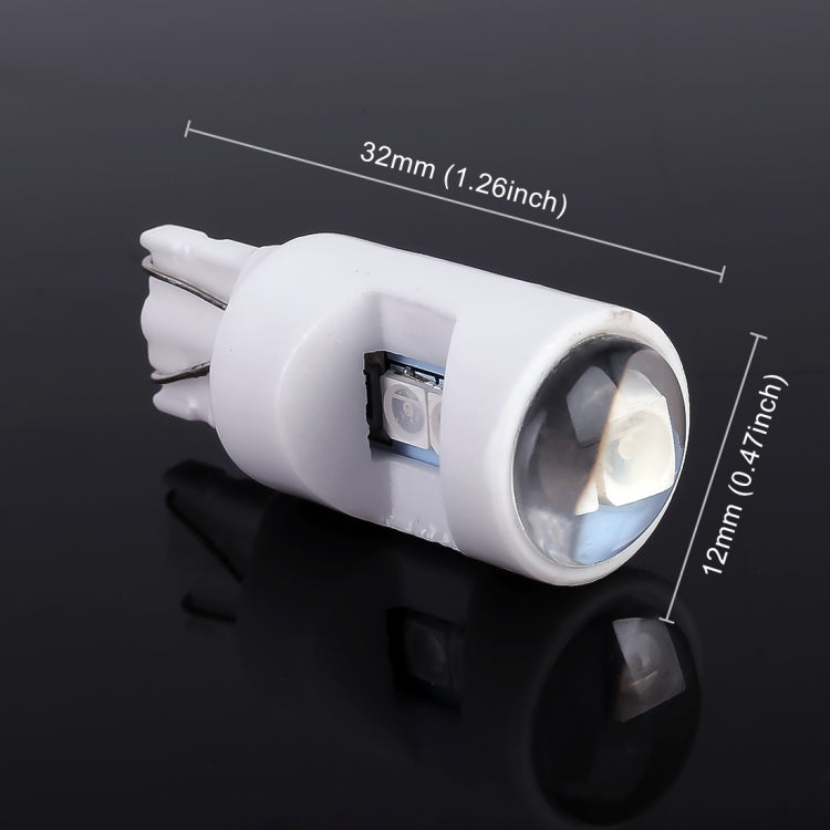 2 PCS T10 / W5W / 194 DC 12V 1.2W 6LEDs SMD-3030 Car Reading Lamp Clearance Light, with Projector Lens Light(Ice Blue Light) - free shipping - PMC TechLife - Order now!