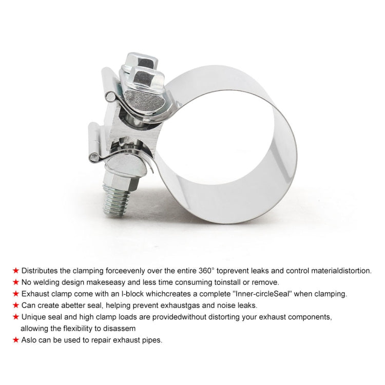 4 inch Car Turbo Exhaust Downpipe Stainless Steel Lap Joint Band Clamp - Booster Cable & Clip by PMC TechLife | Online Shopping South Africa | PMC TechLife | Buy Now Pay Later Mobicred