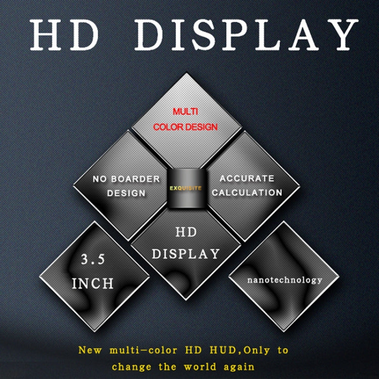 A2 HUD 3.5 inch HD GPS Car Head Up Display, Speed & Over Speed Alarm, Compass, Freely Switch Between Kilometers and Miles(Black) - Head Up Display System by PMC TechLife | Online Shopping South Africa | PMC TechLife | Buy Now Pay Later Mobicred