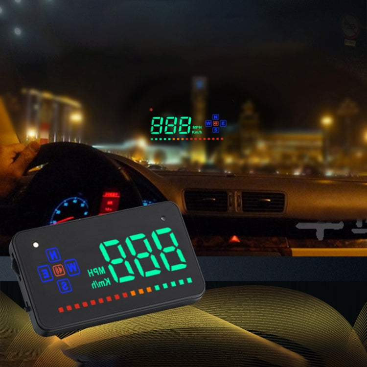 A2 HUD 3.5 inch HD GPS Car Head Up Display, Speed & Over Speed Alarm, Compass, Freely Switch Between Kilometers and Miles(Black) - Head Up Display System by PMC TechLife | Online Shopping South Africa | PMC TechLife | Buy Now Pay Later Mobicred
