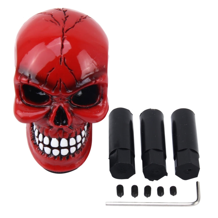 Universal Skull Head Shape ABS Manual or Automatic Gear Shift Knob with Three Rubber Covers Fit for All Car(Red) - Shift Knob by PMC Jewellery | Online Shopping South Africa | PMC Jewellery | Buy Now Pay Later Mobicred