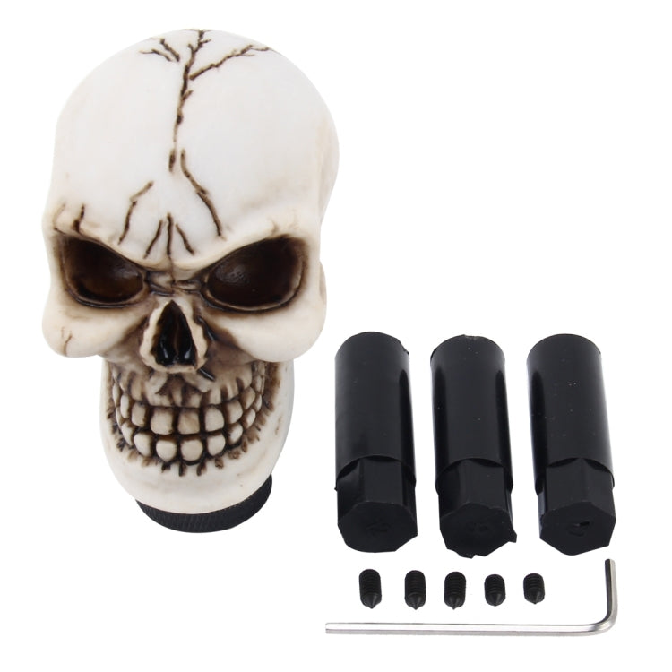 Universal Skull Head Shape ABS Manual or Automatic Gear Shift Knob  with Three Rubber Covers Fit for All Car(White) - Shift Knob by PMC TechLife | Online Shopping South Africa | PMC TechLife | Buy Now Pay Later Mobicred