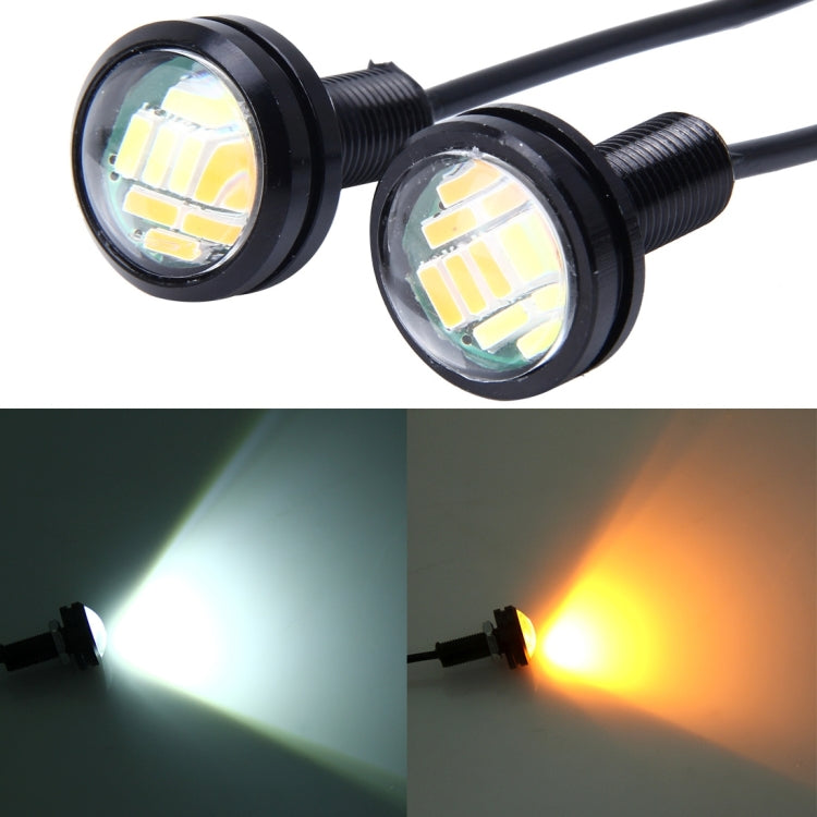 2 PCS 2W (White + Yellow Light) Car Auto Eagle Eyes Fog Light Turn Light with 12 SMD-4014 LED Lamps, DC 12V Cable Length: 55cm - Eagle Eye Lamps by PMC TechLife | Online Shopping South Africa | PMC TechLife | Buy Now Pay Later Mobicred