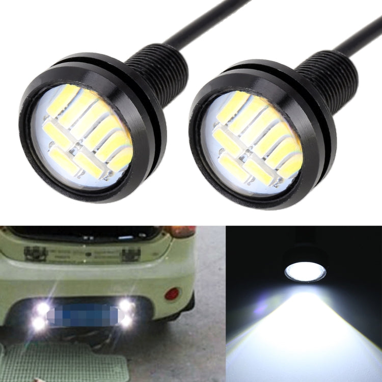 2 PCS 2W Car Auto Eagle Eyes Fog Light Turn Light with 12 SMD-4014 LED Lamps, DC 12V Cable Length: 55cm(White Light) - Eagle Eye Lamps by PMC TechLife | Online Shopping South Africa | PMC TechLife | Buy Now Pay Later Mobicred