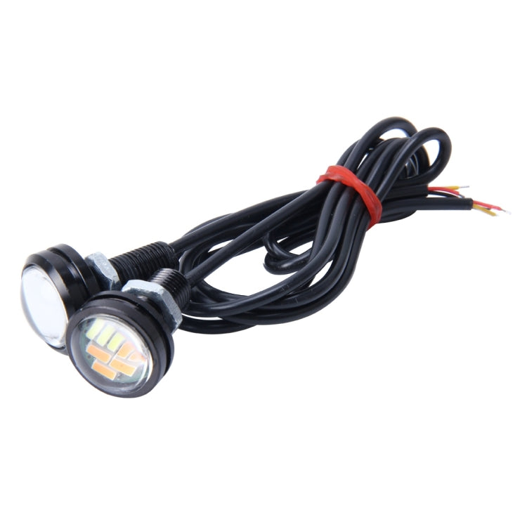 2 PCS 2W (White + Yellow Light) Car Auto Eagle Eyes Fog Light Turn Light with 12 SMD-4014 LED Lamps, DC 12V Cable Length: 55cm - Eagle Eye Lamps by PMC TechLife | Online Shopping South Africa | PMC TechLife | Buy Now Pay Later Mobicred