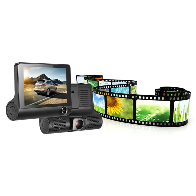 4.0 inch IPS Screen 5.0 Mega Pixels 170 Degrees Wide Angle Full HD 1080P 3 Channels Video Car DVR, Support Night Vision Fill Light / Reversing Visual / TF Card(32GB Max) / G-sensor / Motion Detection - Car DVRs by PMC TechLife | Online Shopping South Africa | PMC TechLife | Buy Now Pay Later Mobicred