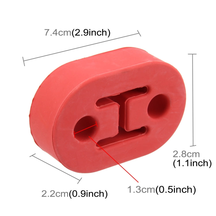 Universal Car Two Holes Adjustable Rubber Mounting Bracket Exhaust Tube Hanging Rubber Tube Car Exhaust Pipe Hanging Shackle Hanging Exhaust Hanging From Ear(Red) - Exhaust Pipes by PMC TechLife | Online Shopping South Africa | PMC TechLife | Buy Now Pay Later Mobicred