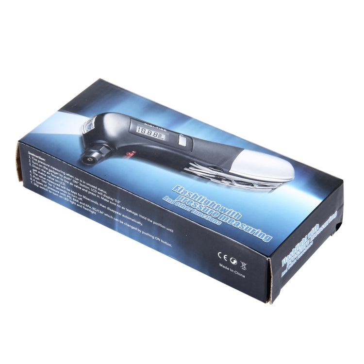 9 in 1 Digital Tire Pressure Gauge Multi-function Safety Hammer with Swiss Style Army Knife, Flashlight and Red Safety Light, Outdoor Tool Kit - free shipping - PMC TechLife - Order now!