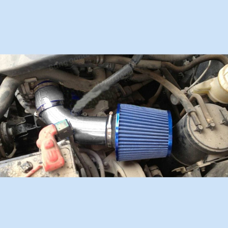 Universal  Air Intake Pipe Super Power Flow Air Intakes Short Cold Racing Aluminium Air Intake Pipe Hose with Cone Filter Kit System (Silver) - Air Intake System by PMC TechLife | Online Shopping South Africa | PMC TechLife | Buy Now Pay Later Mobicred