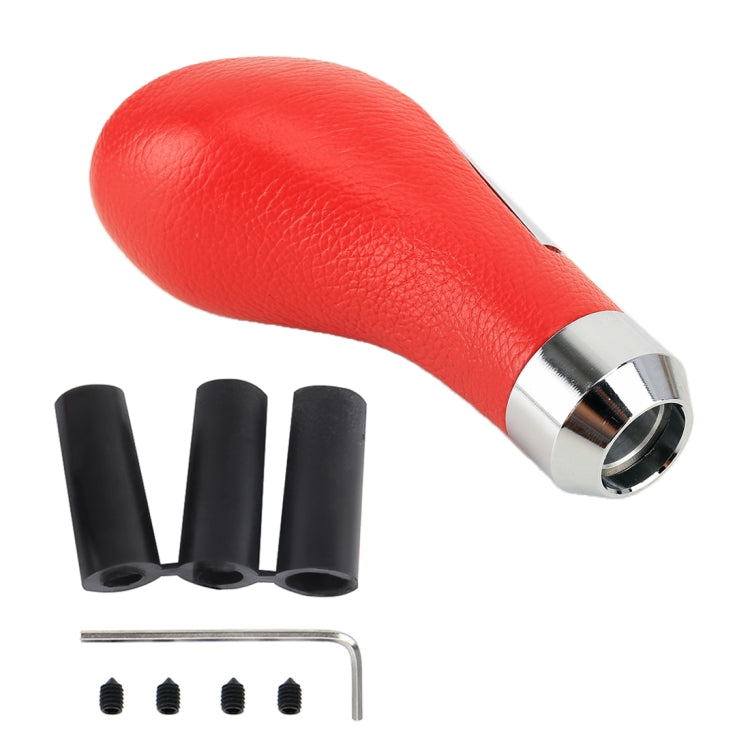 Universal Car PU Leather and Metal Gear Shift Knob Modified Auto Car Transmission Shift Lever Knob(Red) - Shift Knob by PMC TechLife | Online Shopping South Africa | PMC TechLife | Buy Now Pay Later Mobicred