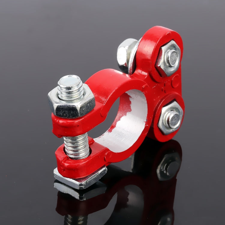 2 PCS Positive and Negative Car U Shape Metal Battery Connectors Terminals Clamps Clips, L Size, Inner Diameter: 16mm (Black + Red) - Booster Cable & Clip by PMC TechLife | Online Shopping South Africa | PMC TechLife | Buy Now Pay Later Mobicred