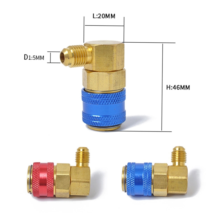 Car Air Conditioning Fluorine 90 Degree Quick Joints - Engine Fittings by PMC TechLife | Online Shopping South Africa | PMC TechLife | Buy Now Pay Later Mobicred