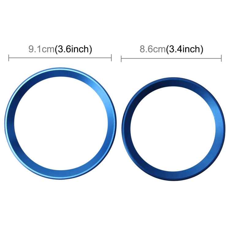2 PCS/Set Zinc Alloy Steering Wheel Decoration Ring Sticker Logo Car Styling Modification Car Front Logo Ring Decoration Rear Cover Trim Hood Emblem Rings for BMW 3 Series(Blue) - Decoration Rings by PMC TechLife | Online Shopping South Africa | PMC TechLife | Buy Now Pay Later Mobicred