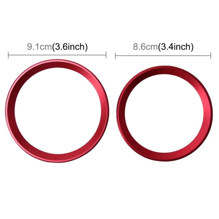 2 PCS/Set Zinc Alloy Steering Wheel Decoration Ring Sticker Logo Car Styling Modification Car Front Logo Ring Decoration Rear Cover Trim Hood Emblem Rings for BMW 3 Series(Red) - Decoration Rings by PMC TechLife | Online Shopping South Africa | PMC TechLife | Buy Now Pay Later Mobicred