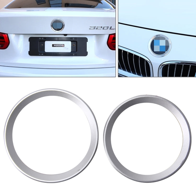 2 PCS/Set Zinc Alloy Steering Wheel Decoration Ring Sticker Logo Car Styling Modification Car Front Logo Ring Decoration Rear Cover Trim Hood Emblem Rings for BMW 3 Series(Silver) - Decoration Rings by PMC TechLife | Online Shopping South Africa | PMC TechLife | Buy Now Pay Later Mobicred