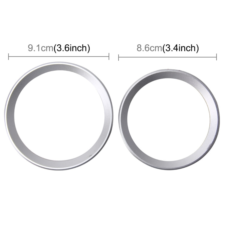 2 PCS/Set Zinc Alloy Steering Wheel Decoration Ring Sticker Logo Car Styling Modification Car Front Logo Ring Decoration Rear Cover Trim Hood Emblem Rings for BMW 3 Series(Silver) - Decoration Rings by PMC TechLife | Online Shopping South Africa | PMC TechLife | Buy Now Pay Later Mobicred
