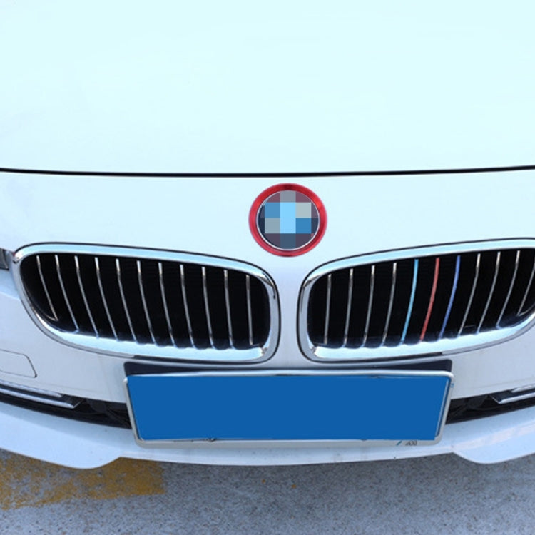 2 PCS Car Logo Decorative Circle Steering Wheel Decoration Ring Sticker Logo Car Styling Modification Car Front Logo Ring Decoration Rear Cover Trim Hood Emblem Rings for BMW 5 Series(Red) - Decoration Rings by PMC TechLife | Online Shopping South Africa | PMC TechLife | Buy Now Pay Later Mobicred