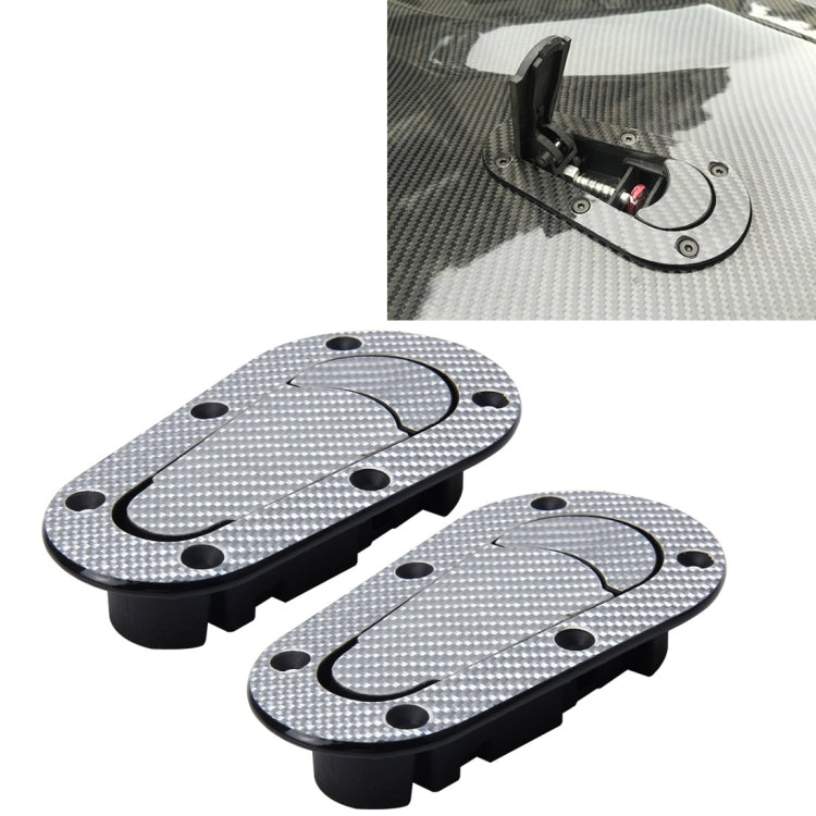 A Pair Car Carbon Fiber Cover Lock Modified Hood Lock General Racing Car Cover Lock(Carbon Grey) - Locks & Hasps by PMC TechLife | Online Shopping South Africa | PMC TechLife | Buy Now Pay Later Mobicred