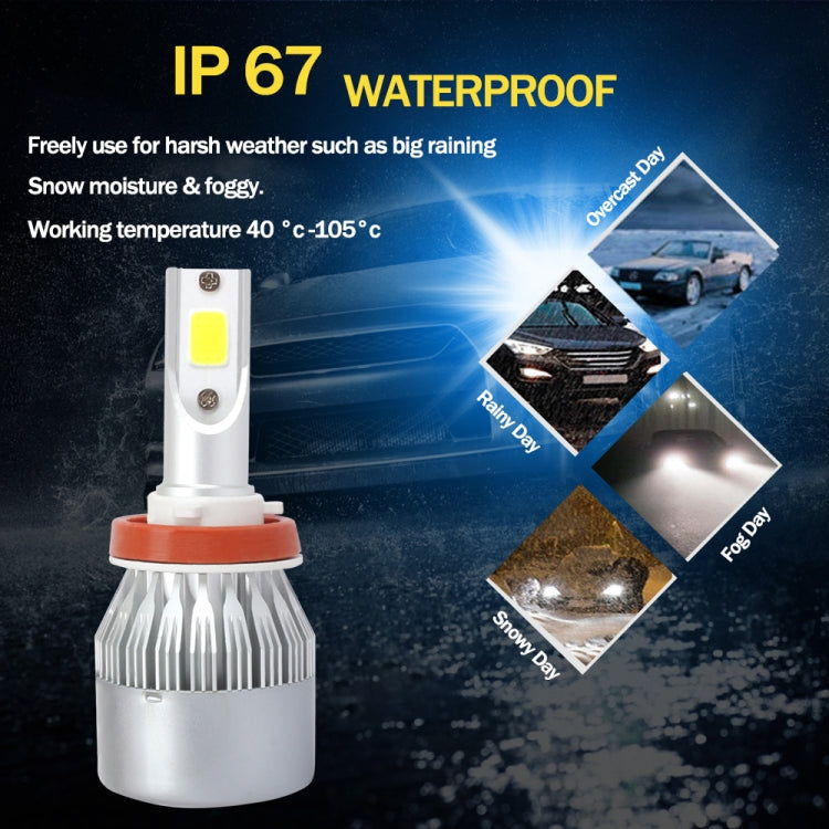 2 PCS H8/H9/H11 18W 1800 LM 8000K IP68 Casnbus Constant Current Car LED Headlight with 2 COB Lamps, DC 9-36V(Ice Blue Light) - free shipping - PMC TechLife - Order now!