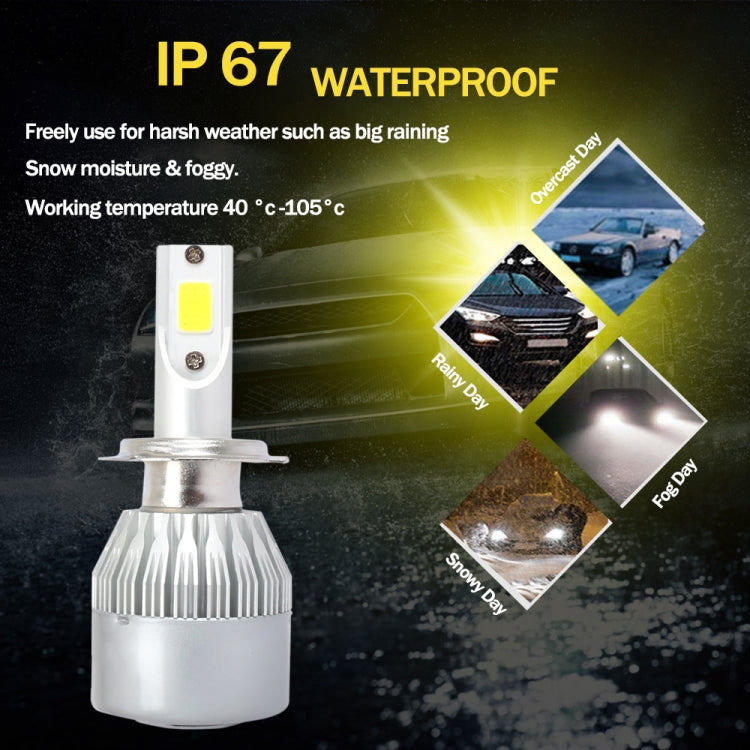 2 PCS H7 18W 1800 LM 3000K IP68 Casnbus Constant Current Car LED Headlight with 2 COB Lamps, DC 9-36V(Gold Light) - LED Headlamps by PMC TechLife | Online Shopping South Africa | PMC TechLife | Buy Now Pay Later Mobicred