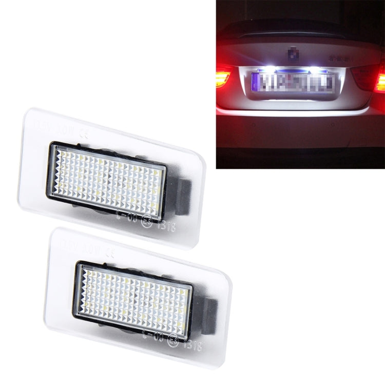 2 PCS LED License Plate Light with 18  SMD-3528 Lamps for Hyundai,2W 120LM,6000K, DC12V(White Light) - License Plate Lights by PMC TechLife | Online Shopping South Africa | PMC TechLife | Buy Now Pay Later Mobicred