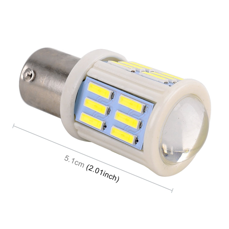 2 PCS 1156 / BA15S 4.5W DC 12V 6000K 290LM Car Auto Ceramics Turn Lights / Reversing Light 27LEDs SMD-7020 Lamps, with Projector Lens (White Light) - Brake Lights by PMC TechLife | Online Shopping South Africa | PMC TechLife | Buy Now Pay Later Mobicred