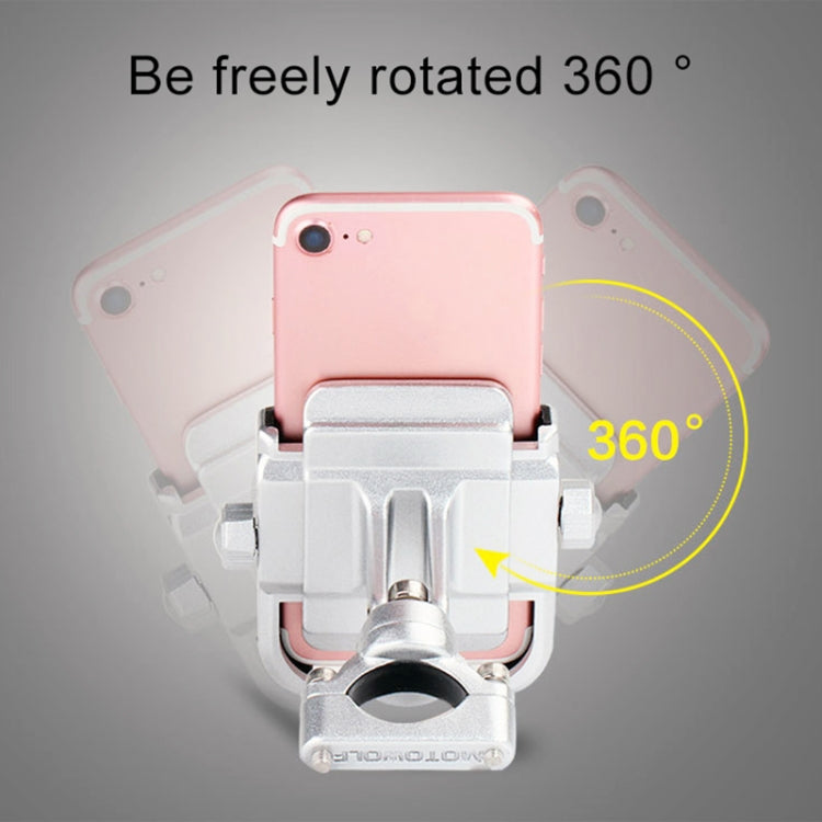 Motorcycle Handlebar Aluminum Alloy Phone Bracket, Suitable for 4-6 inch Device(Black) - Holder by PMC TechLife | Online Shopping South Africa | PMC TechLife | Buy Now Pay Later Mobicred