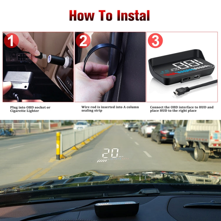 M7 3.5 inch Universal Car OBD2 + GPS HUD Vehicle-mounted Head Up Display Fuel Consumption - Head Up Display System by PMC TechLife | Online Shopping South Africa | PMC TechLife | Buy Now Pay Later Mobicred