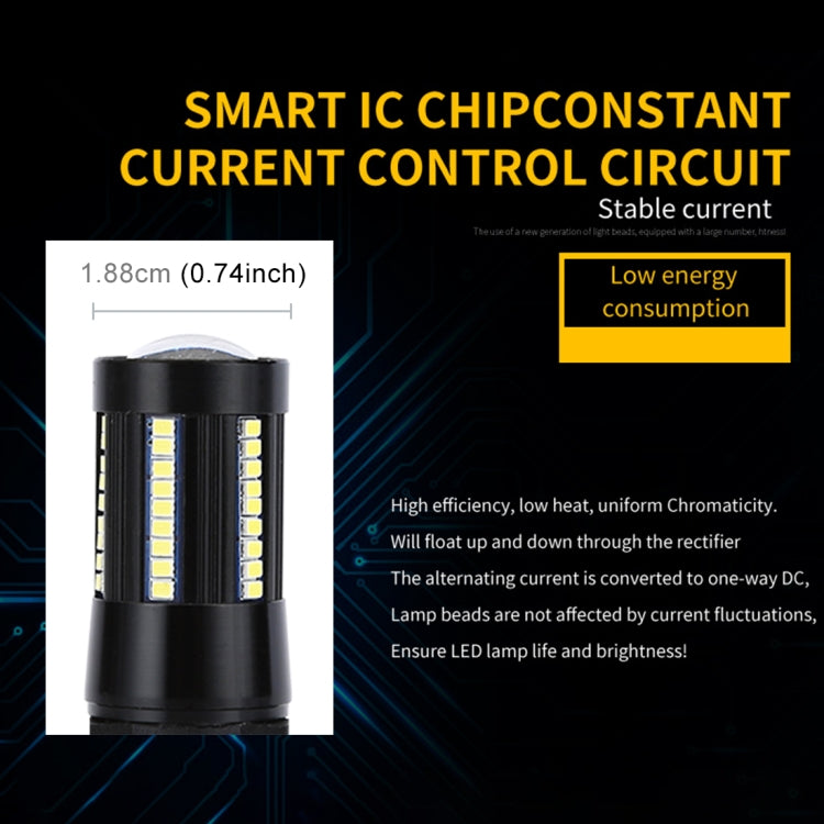 2 PCS T20 / 7440 DC9-16V / 8.2W / 6000K / 655LM Car Auto Reversing Lights / Turn Light 66LEDs SMD-2016 Lamps - Brake Lights by PMC TechLife | Online Shopping South Africa | PMC TechLife | Buy Now Pay Later Mobicred