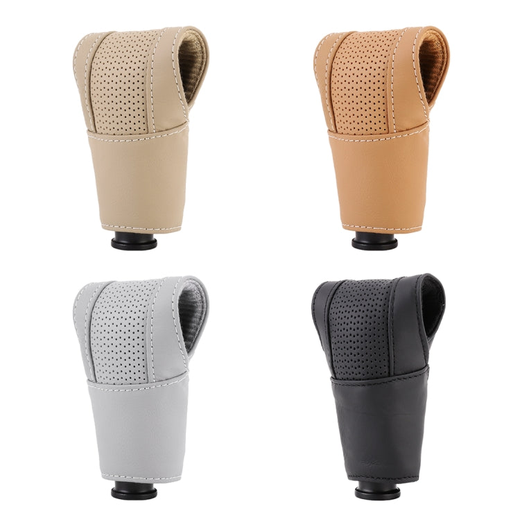 Universal Nonslip Breathable Genuine Leather Car Gear Shift Knob Cover(Beige) - Shift Knob by PMC TechLife | Online Shopping South Africa | PMC TechLife | Buy Now Pay Later Mobicred