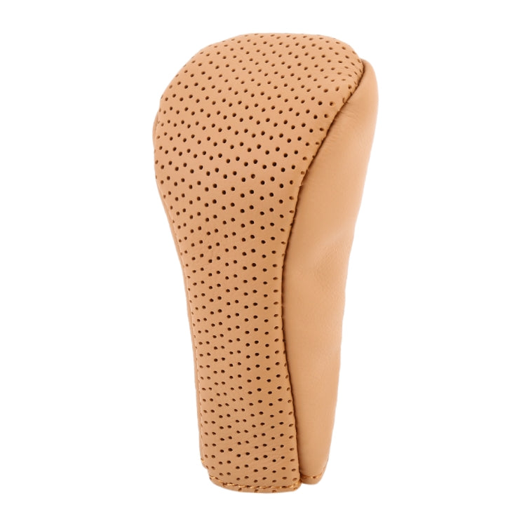 Universal Nonslip Breathable Genuine Leather Car Gear Shift Knob Cover(Brown) - Shift Knob by PMC TechLife | Online Shopping South Africa | PMC TechLife | Buy Now Pay Later Mobicred