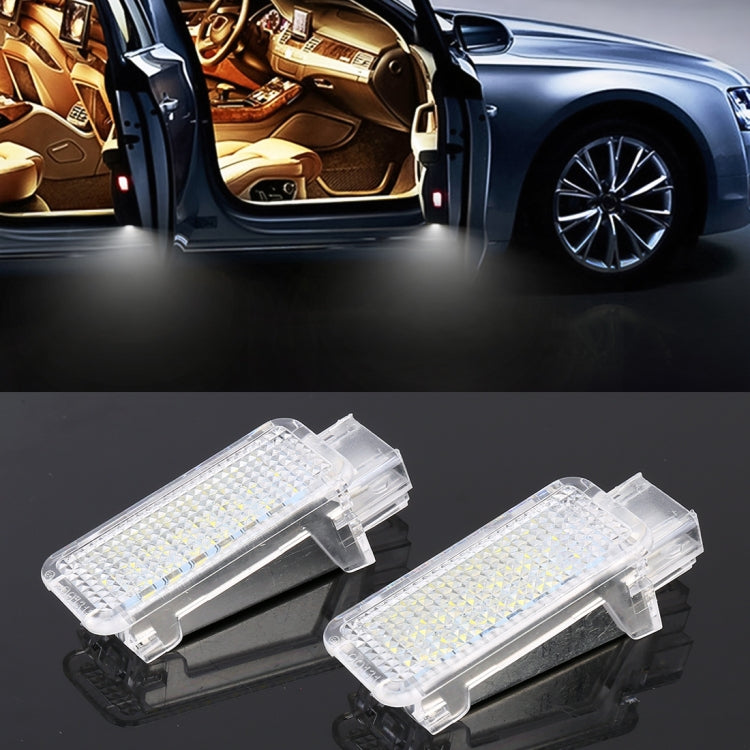 2 PCS LED Car DC 12V 1.5W Door Lights Lamps for Audi / Volkswagen(White Light) - free shipping - PMC Jewellery - Order now!