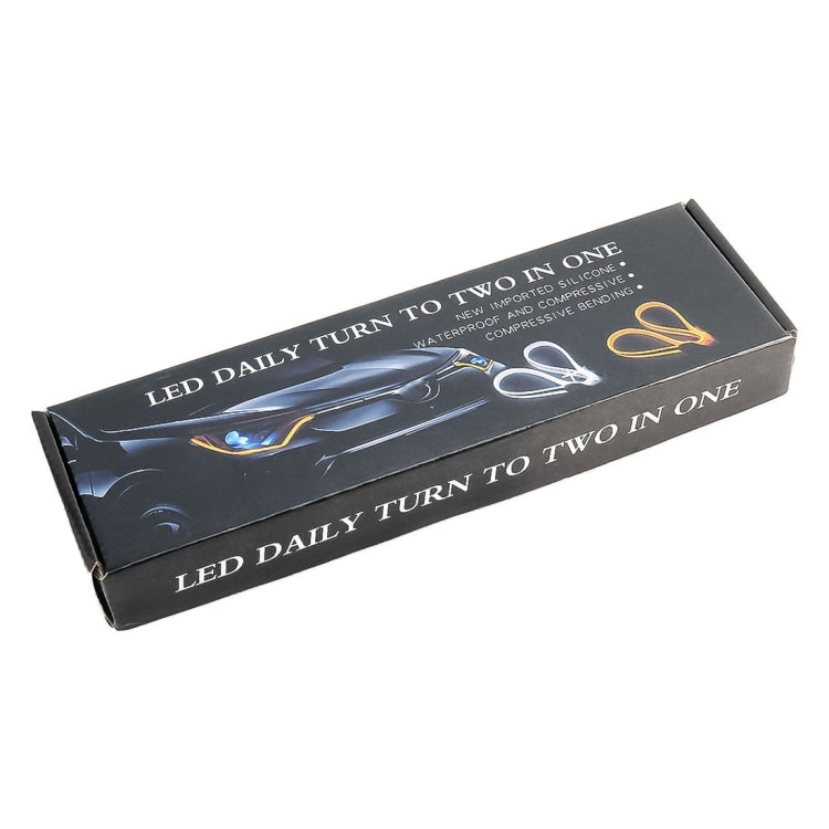 2 PCS 60cm DC12V 5W Ultra-thin Car Auto Double Colors Turn Lights / Running Lights (Turn Lights: Yellow Light; Running Lights: White Light) - Running Lights by PMC TechLife | Online Shopping South Africa | PMC TechLife | Buy Now Pay Later Mobicred