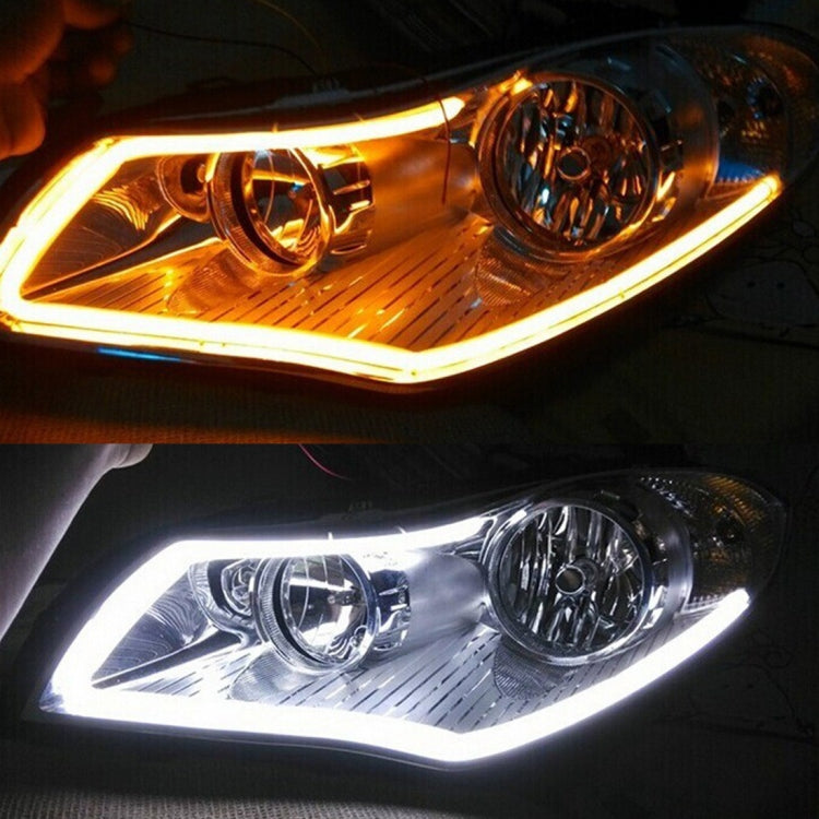 2 PCS 60cm DC12V 5W Ultra-thin Car Auto Double Colors Turn Lights / Running Lights (Turn Lights: Yellow Light; Running Lights: White Light) - Running Lights by PMC TechLife | Online Shopping South Africa | PMC TechLife | Buy Now Pay Later Mobicred