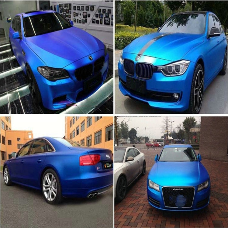1.52m �� 0.5m Ice Blue Metallic Matte Icy Ice Car Decal Wrap Auto Wrapping Vehicle Sticker Motorcycle Sheet Tint Vinyl Air Bubble Free(Dark Blue) - Auto Film by PMC TechLife | Online Shopping South Africa | PMC TechLife | Buy Now Pay Later Mobicred
