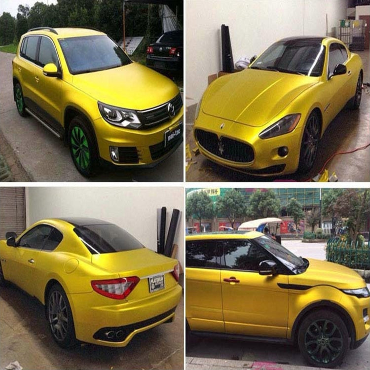 1.52m �� 0.5m Ice Blue Metallic Matte Icy Ice Car Decal Wrap Auto Wrapping Vehicle Sticker Motorcycle Sheet Tint Vinyl Air Bubble Free(Gold) - Auto Film by PMC TechLife | Online Shopping South Africa | PMC TechLife | Buy Now Pay Later Mobicred