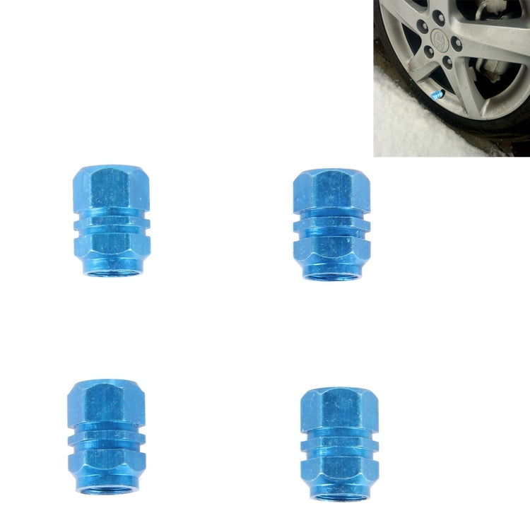 4PCS SA Metal Plated Hexagon Shape Universal Tire Valve Stem Cap(Blue) - Tire Valve Caps by PMC TechLife | Online Shopping South Africa | PMC TechLife | Buy Now Pay Later Mobicred