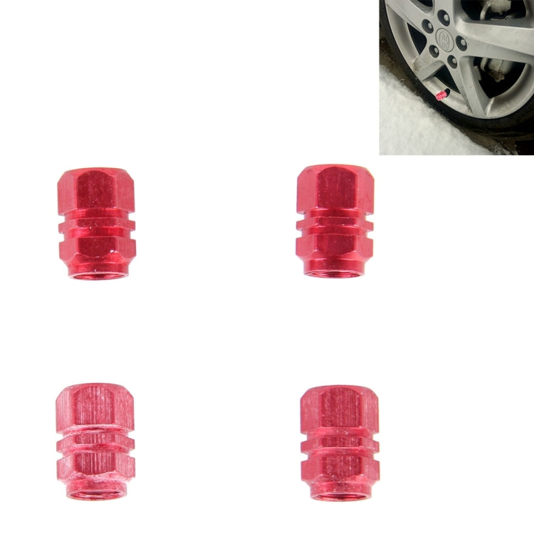 4PCS SA Metal Plated Hexagon Shape Universal Tire Valve Stem Cap(Red) - free shipping - PMC TechLife - Order now!