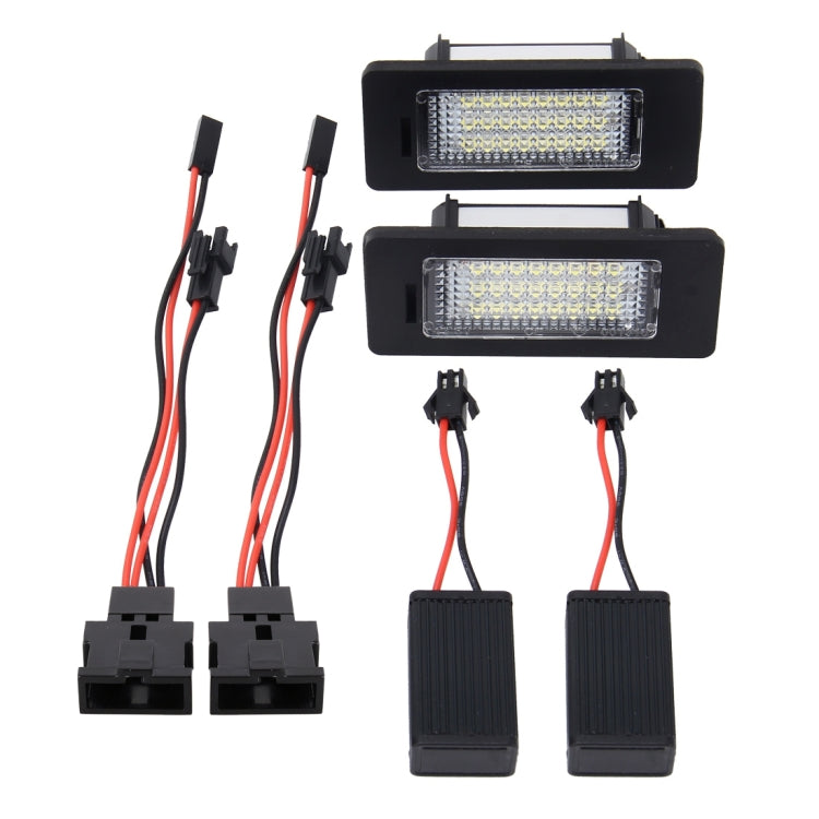 2 PCS 2W 120 LM Car License Plate Light with 24 SMD-3528 Lamps for Audi,Volkswagen, DC 12V - License Plate Lights by PMC TechLife | Online Shopping South Africa | PMC TechLife | Buy Now Pay Later Mobicred