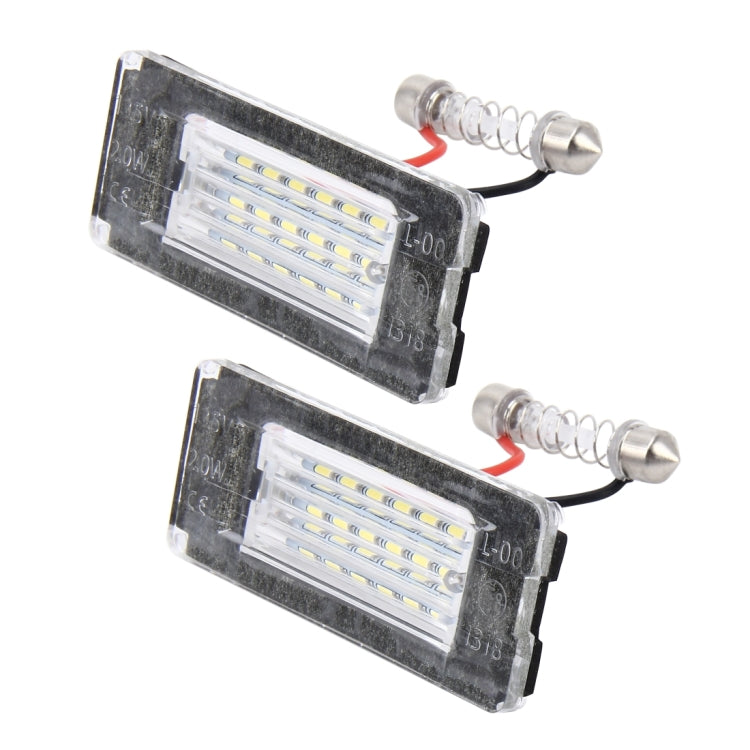 2 PCS License Plate Light with 18  SMD-3528 Lamps for BMW MINI R56,2W 120LM,6000K, DC12V (White Light) - License Plate Lights by PMC TechLife | Online Shopping South Africa | PMC TechLife | Buy Now Pay Later Mobicred
