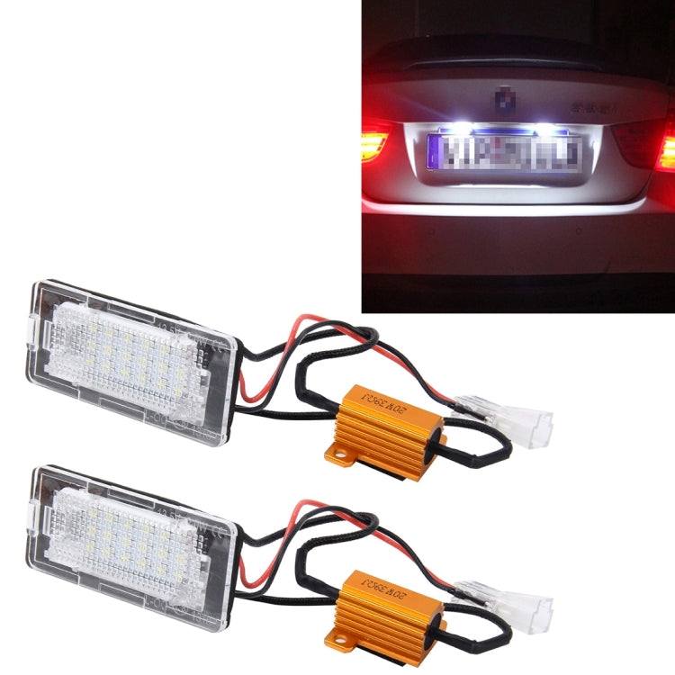 2 PCS License Plate Light with 18  SMD-3528 Lamps for Volkswagen,2W 120LM,6000K, DC12V(White Light) - free shipping - PMC TechLife - Order now!
