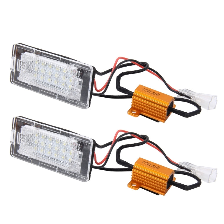 2 PCS License Plate Light with 18  SMD-3528 Lamps for Volkswagen,2W 120LM,6000K, DC12V(White Light) - free shipping - PMC TechLife - Order now!