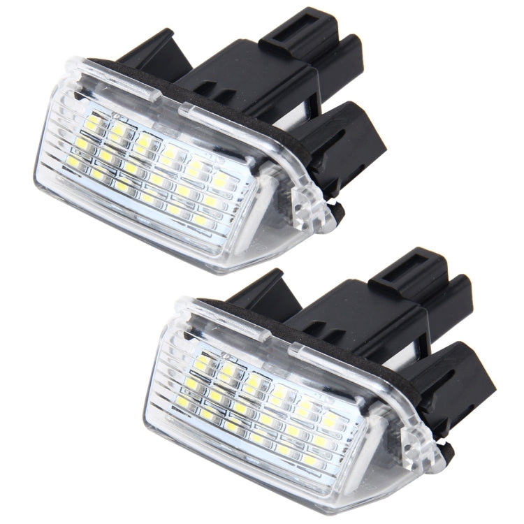 2 PCS License Plate Light with 18  SMD-3528 Lamps for Toyota,2W 120LM,6000K, DC12V(White Light) - License Plate Lights by PMC TechLife | Online Shopping South Africa | PMC TechLife | Buy Now Pay Later Mobicred