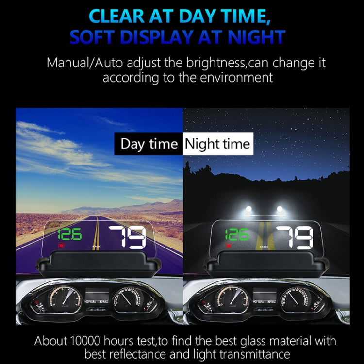 C500 Car HUD Virtual HD Projection Head-up Display, With Adjustable Reflection Board, Speed & RPM & Water Temperature & Oil Consumption & Driving Distance / Time & Voltage Display, Over Speed Alarm, Connect OBD2 Interface(White) - free shipping - PMC TechLife - Order now!