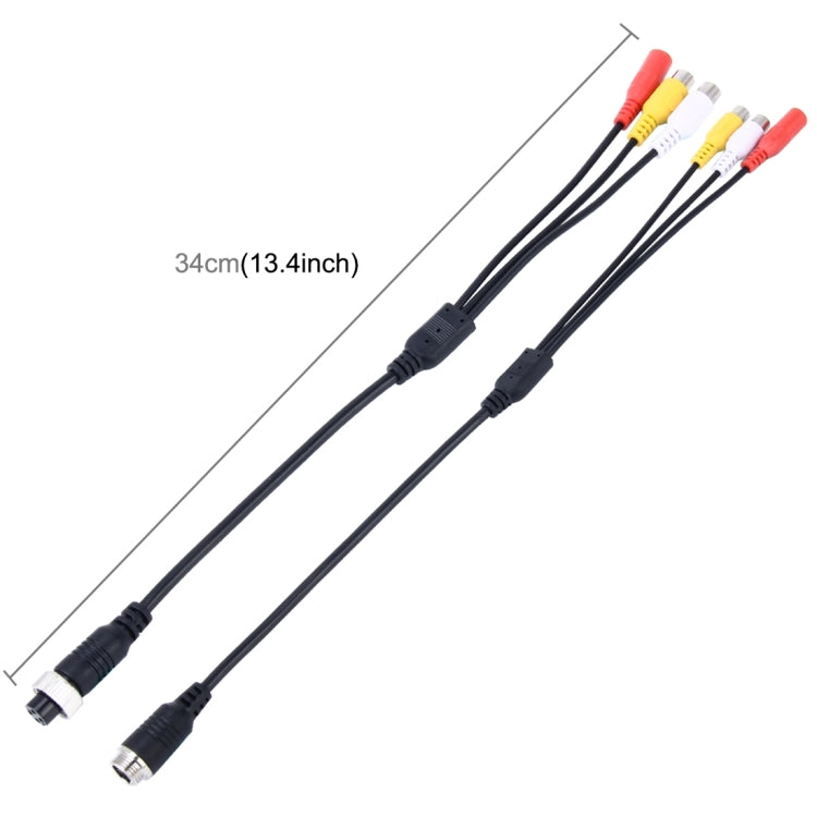 2 PCS 1 in 3 Ways Car Auto Monitor Camera DVR Male and Female 4 Pin Video Power Extension Cable Cord, Length: 34cm - DIY Cables by PMC TechLife | Online Shopping South Africa | PMC TechLife | Buy Now Pay Later Mobicred