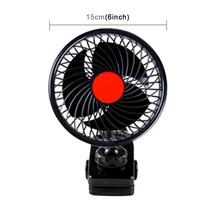 HUXIN HX-T604E 12W 6inch 360 Degree Adjustable Rotation Clip One Head Low Noise Mini Electric Car Fan with Roller Switch, DC24V - Heating & Fans by PMC TechLife | Online Shopping South Africa | PMC TechLife | Buy Now Pay Later Mobicred